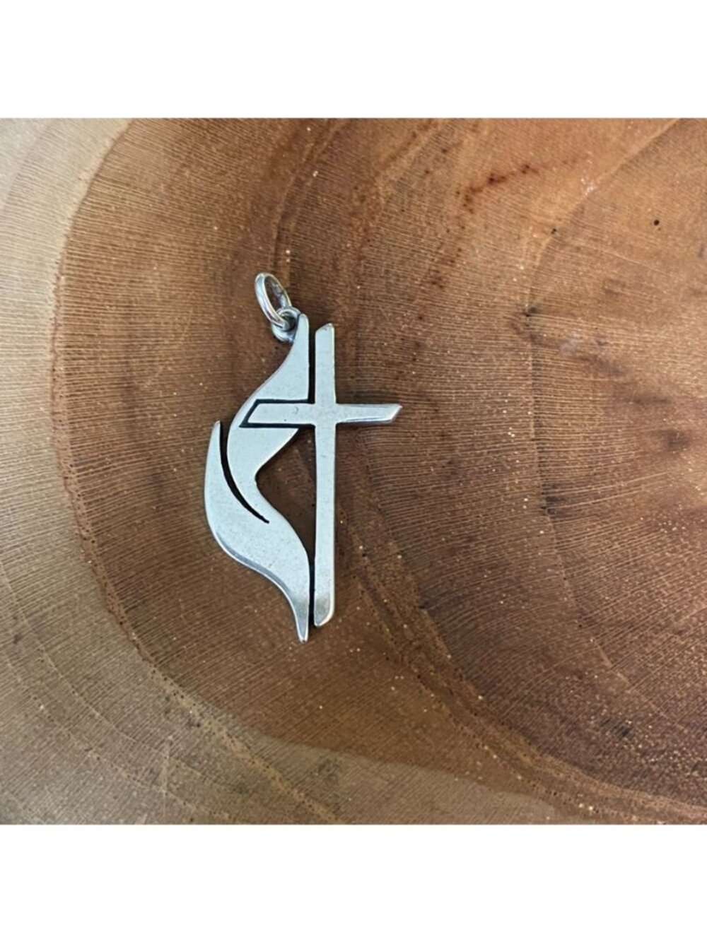 RETIRED James Avery Large Methodist Pendant, Sterling Silver